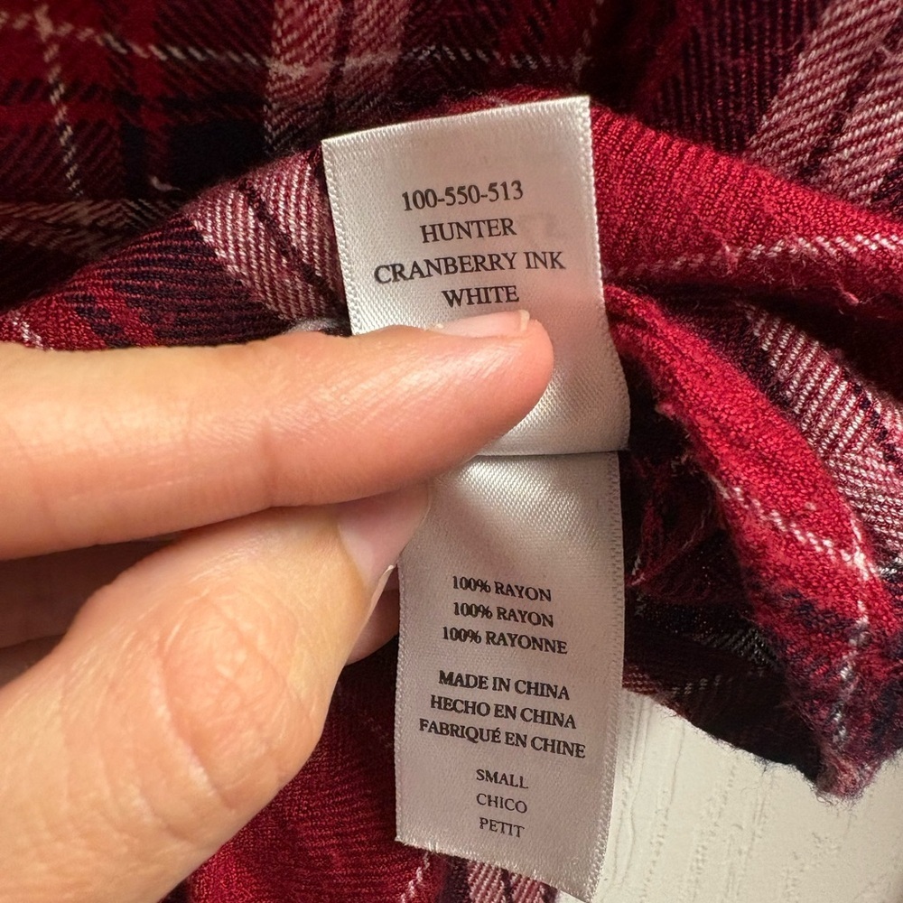 Rails Red/White Button-Up Flannel Shirt Size Small - Picture 4 of 5